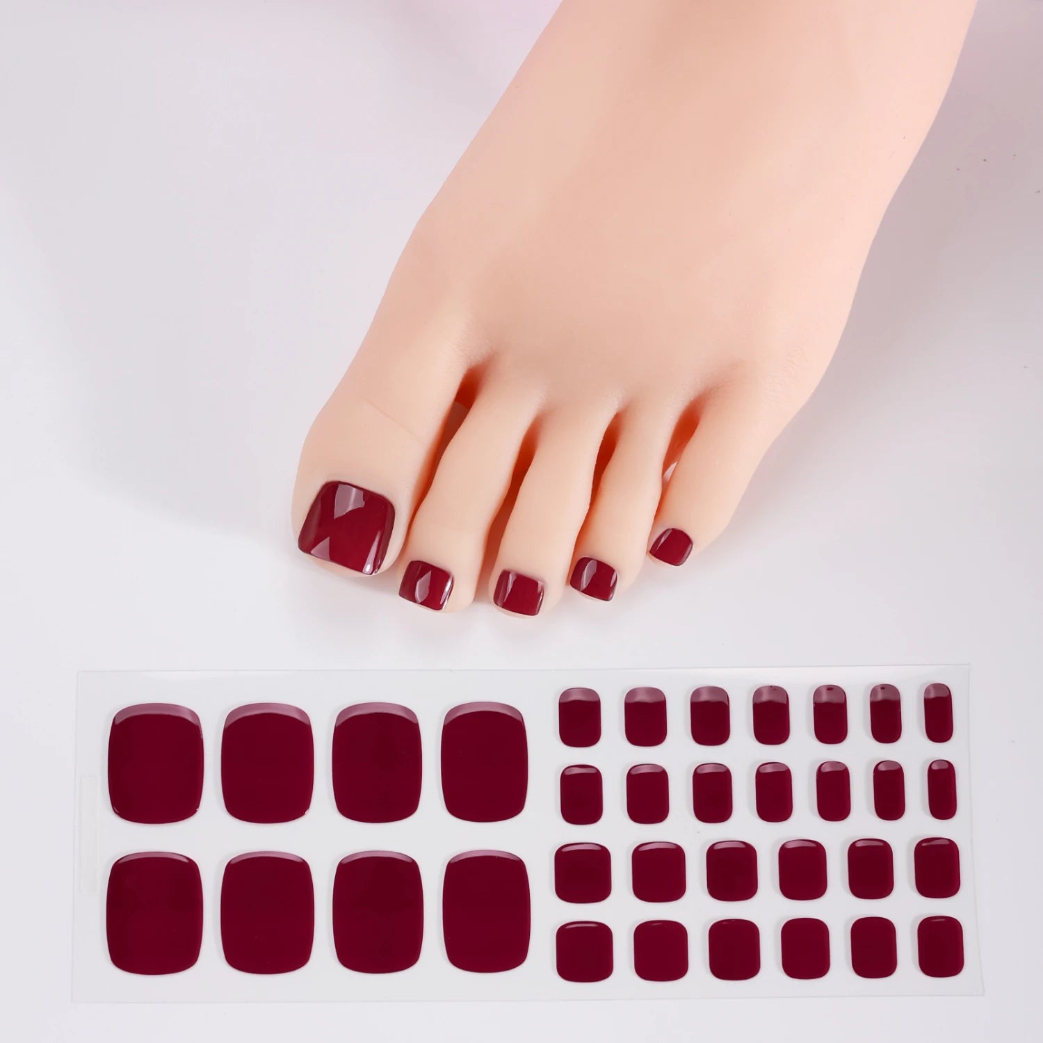 Dark Red - 34 Strip No Cure Pedi Wrap