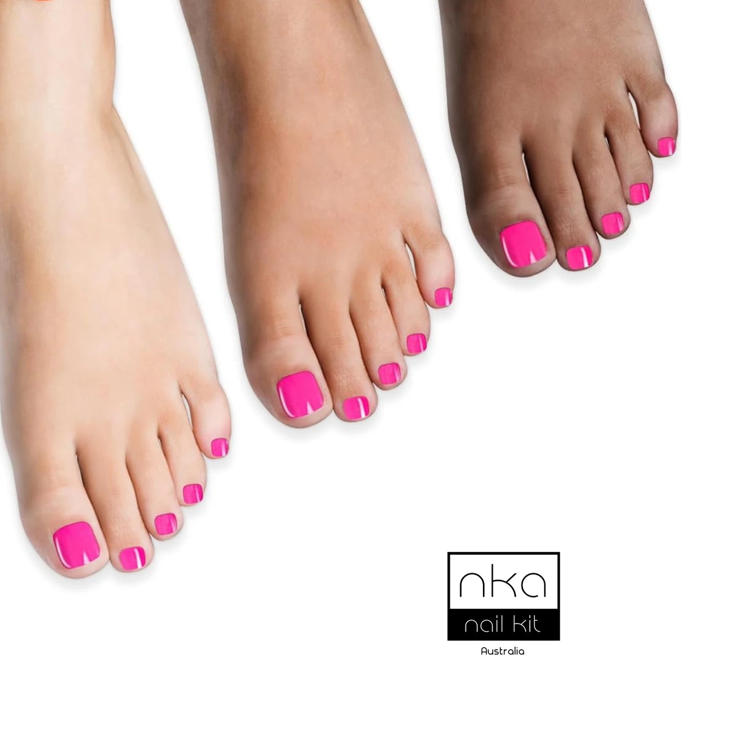 Pedicure Nail Wrap Strips HOT PINK