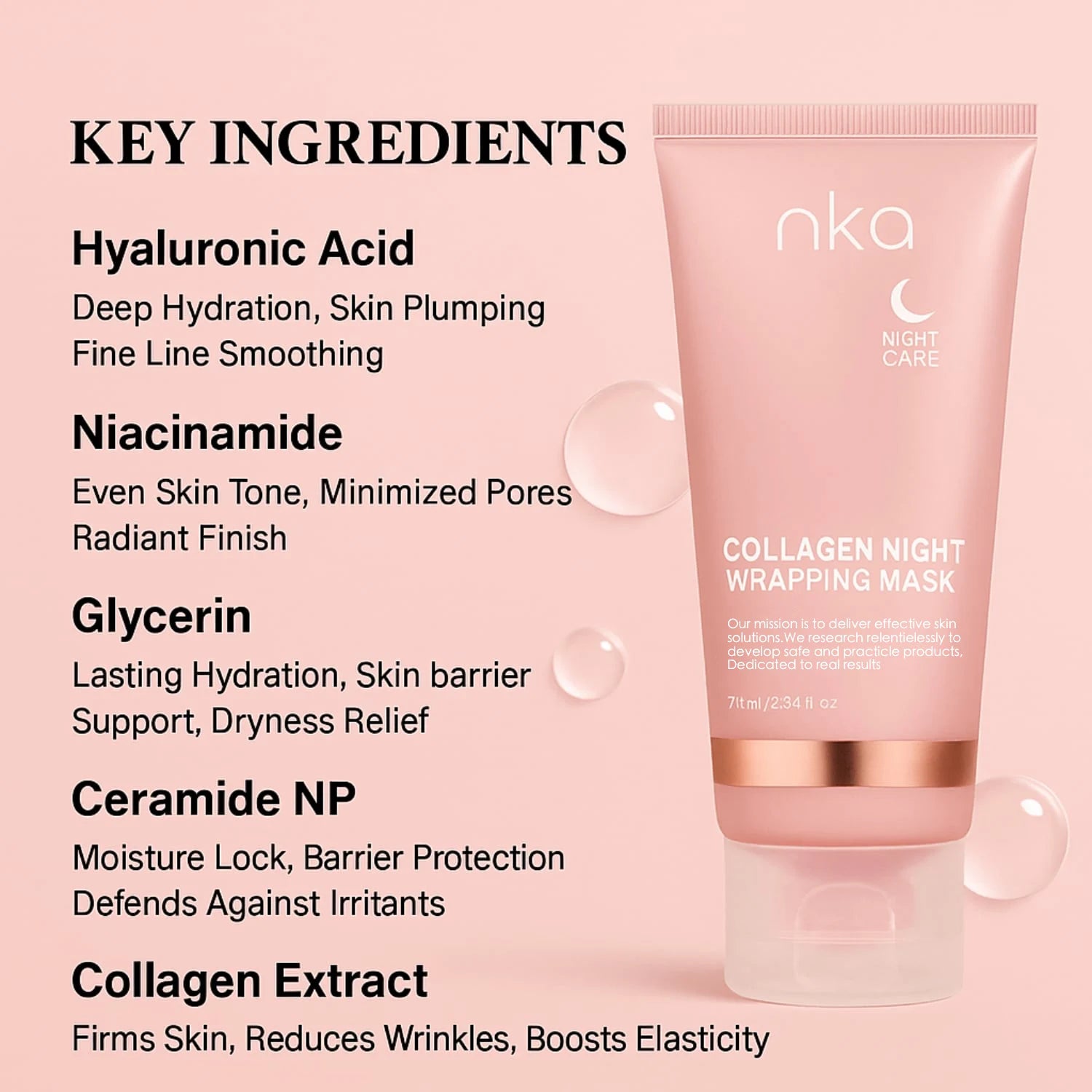 NKA Collagen Overnight Wrapping Peel Off Facial Mask Pack