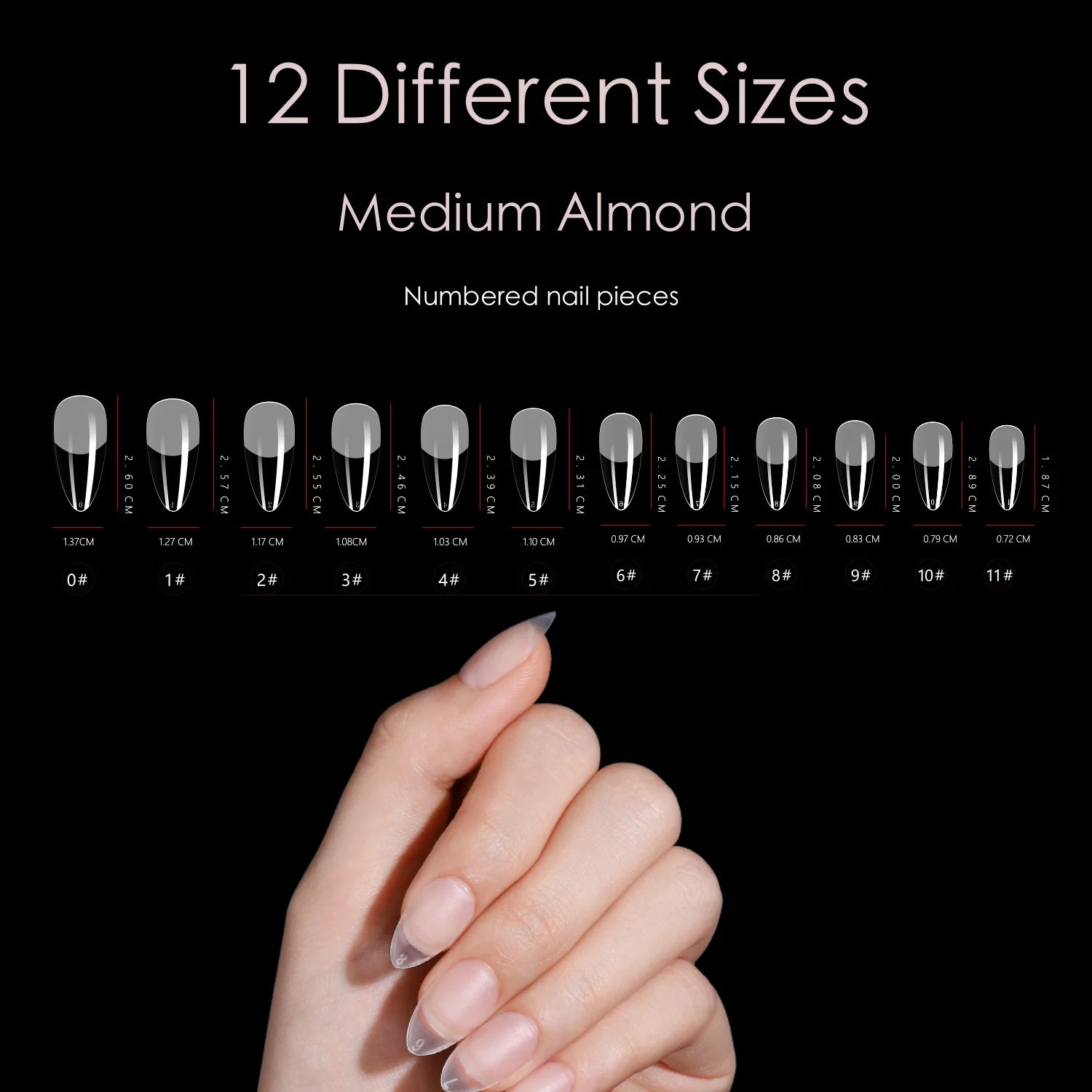 Soft Gel Nail Tips - Medium Almond (552)