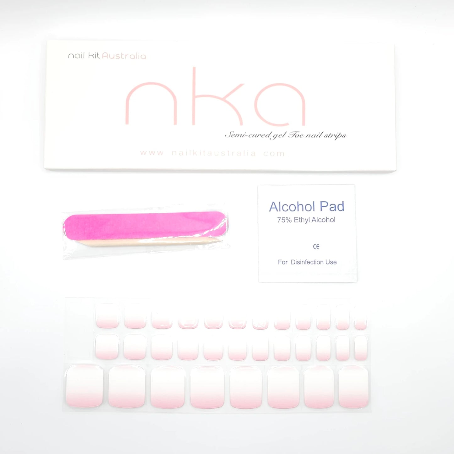 Pedicure Nail Wrap Strips OMBRE PINK