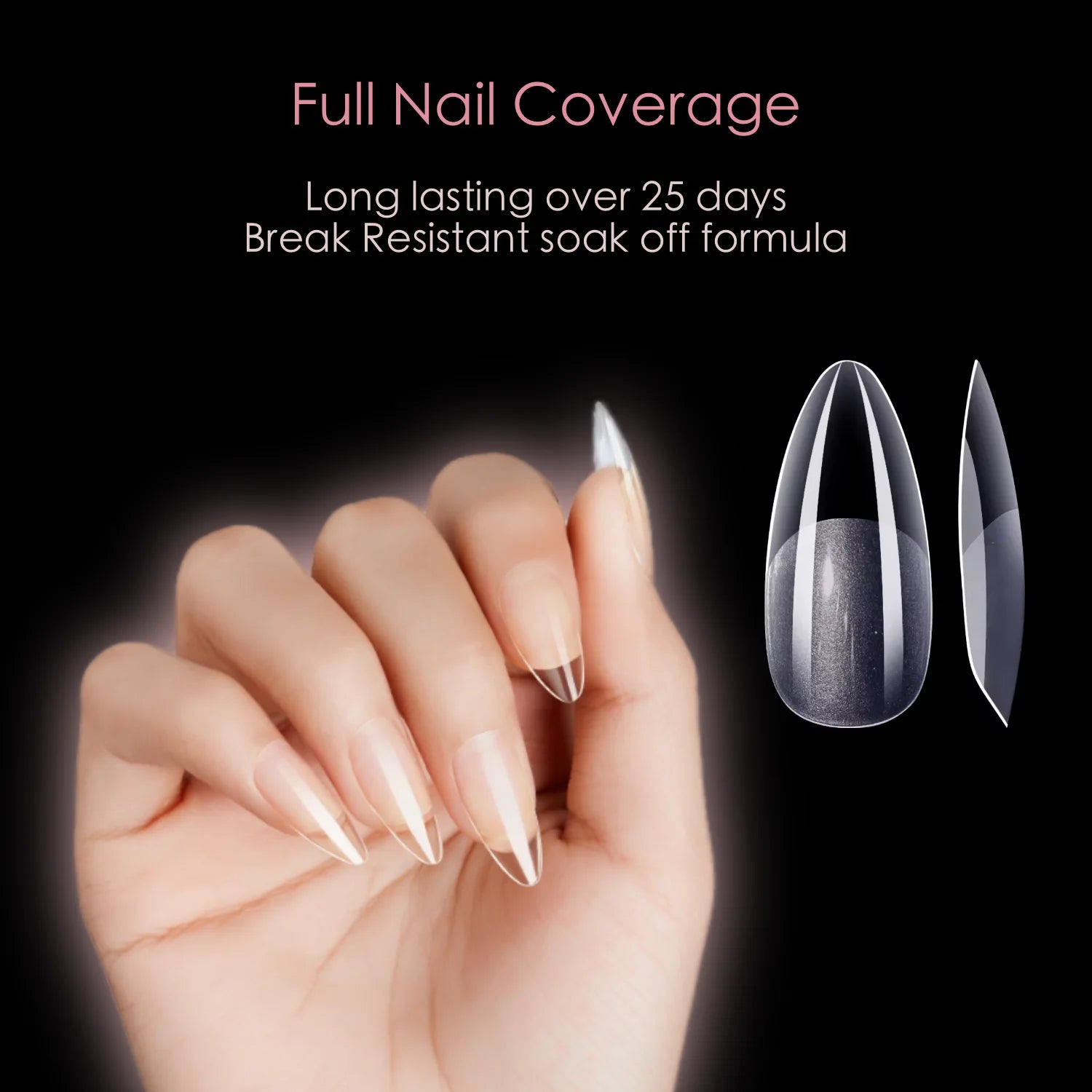 Soft Gel Nail Tips - Medium Almond (552)