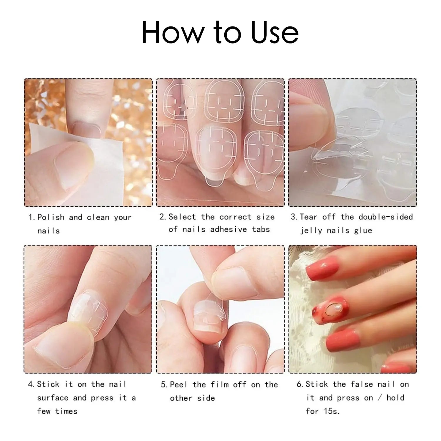 NKA Press on Nail Adhesive Tab sheet (30tabs per sheet, 10 Pack)