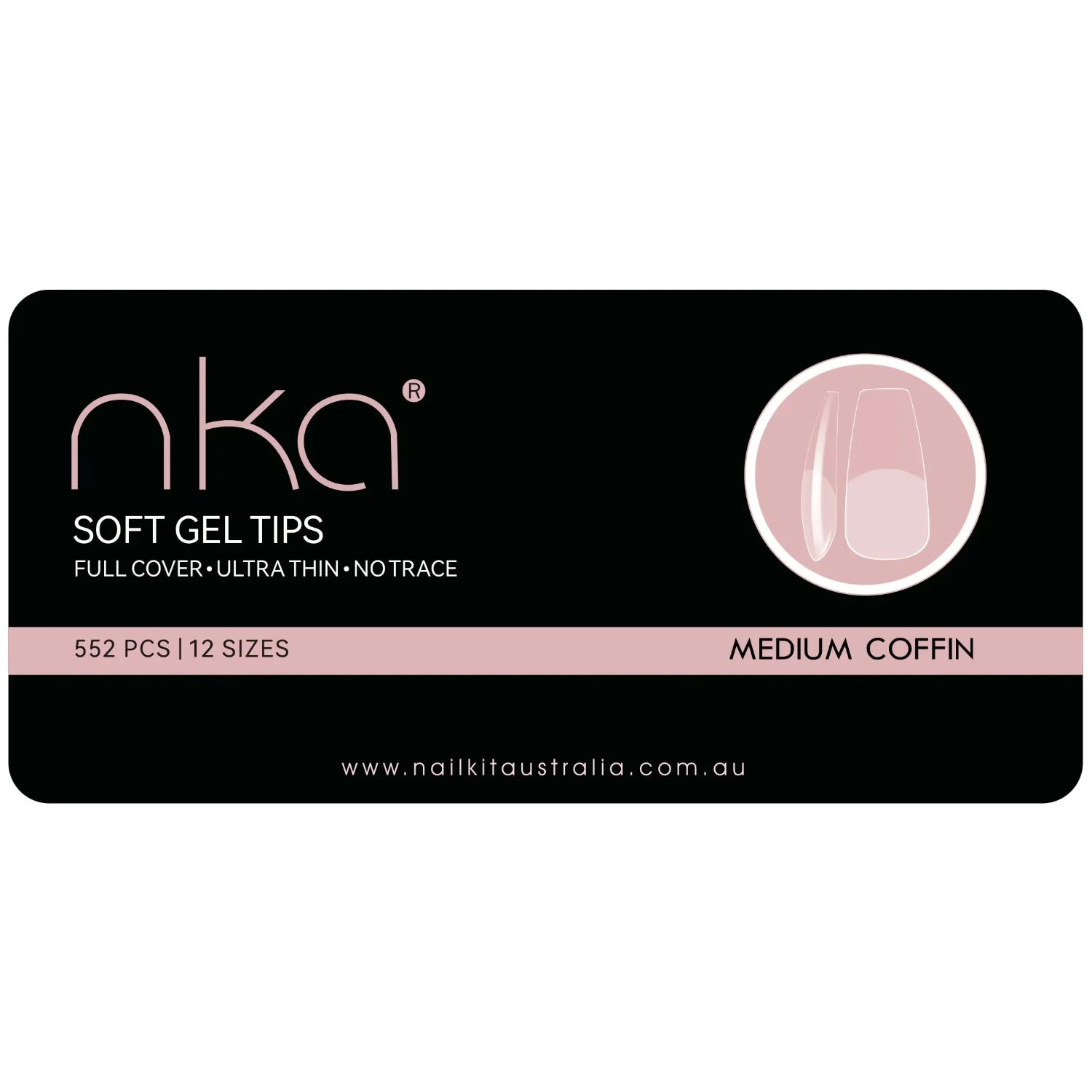 Soft Gel Nail Tips - Medium Coffin (552)