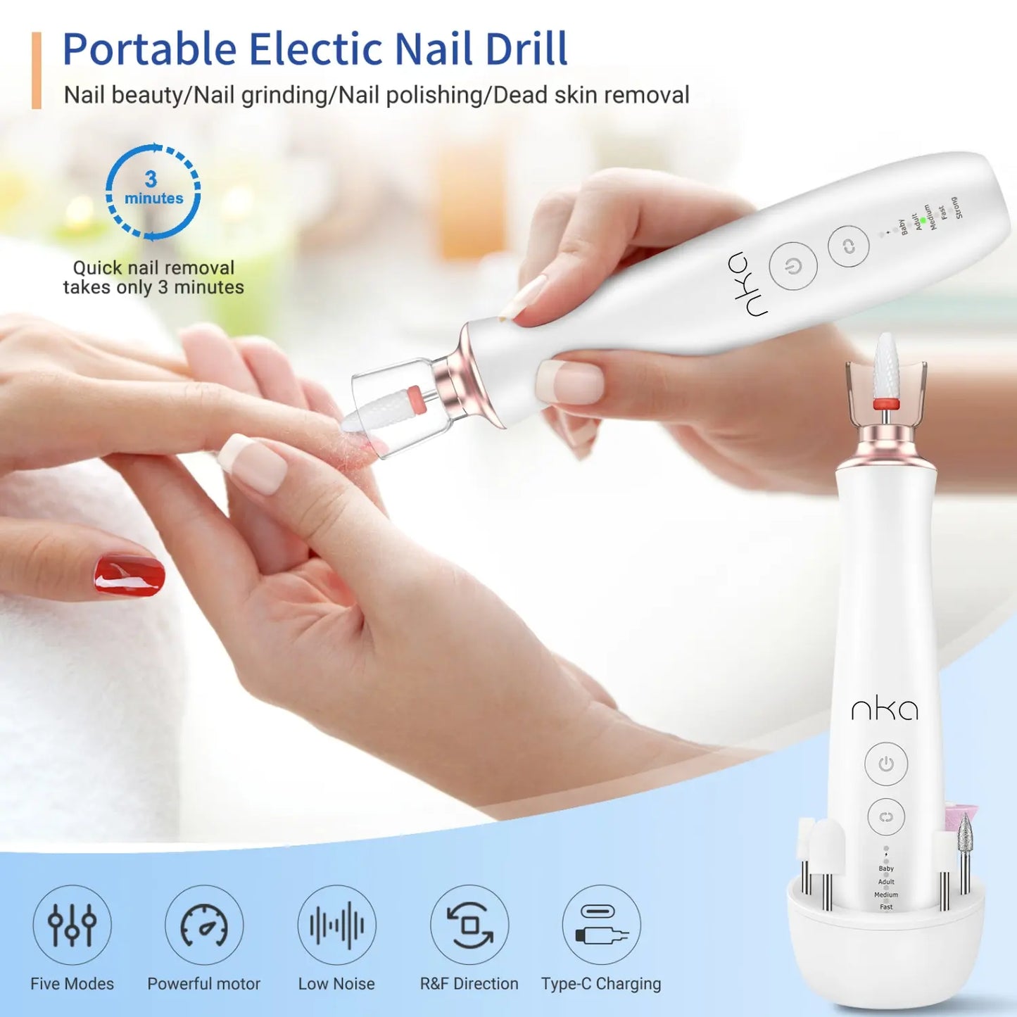 Professional Portable Electric Nail Drill