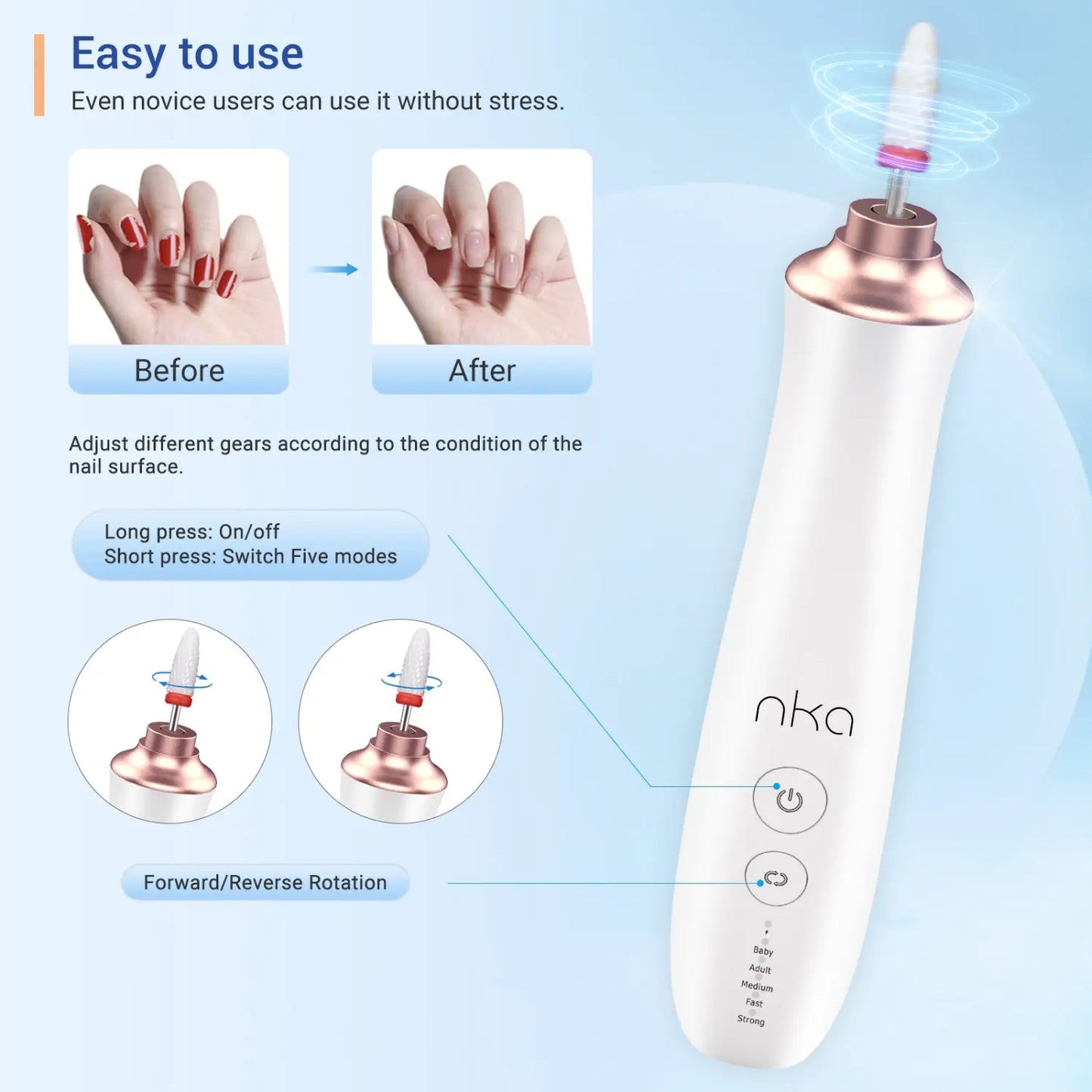 Professional Portable Electric Nail Drill