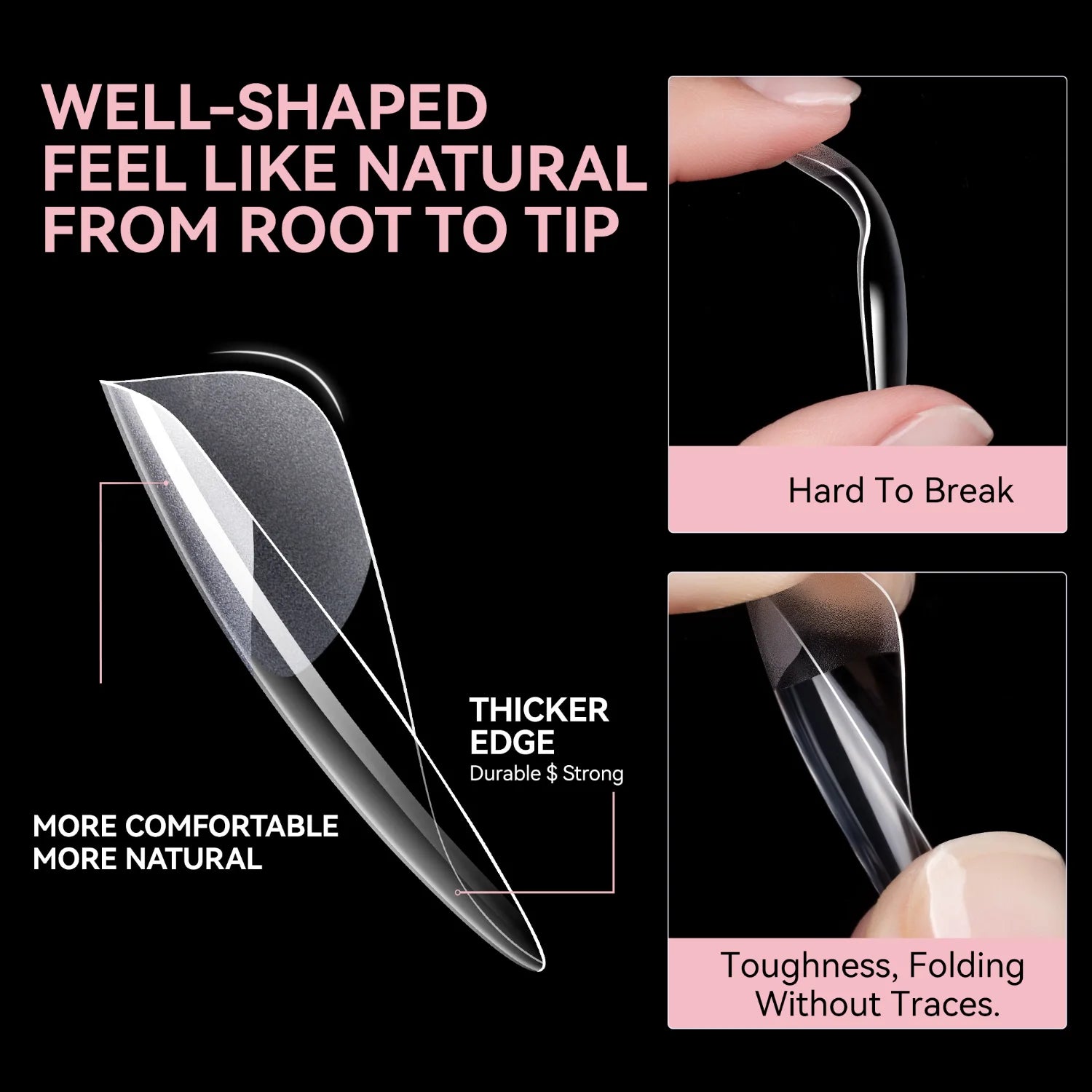 Soft Gel Nail Tips - Medium Coffin (240)