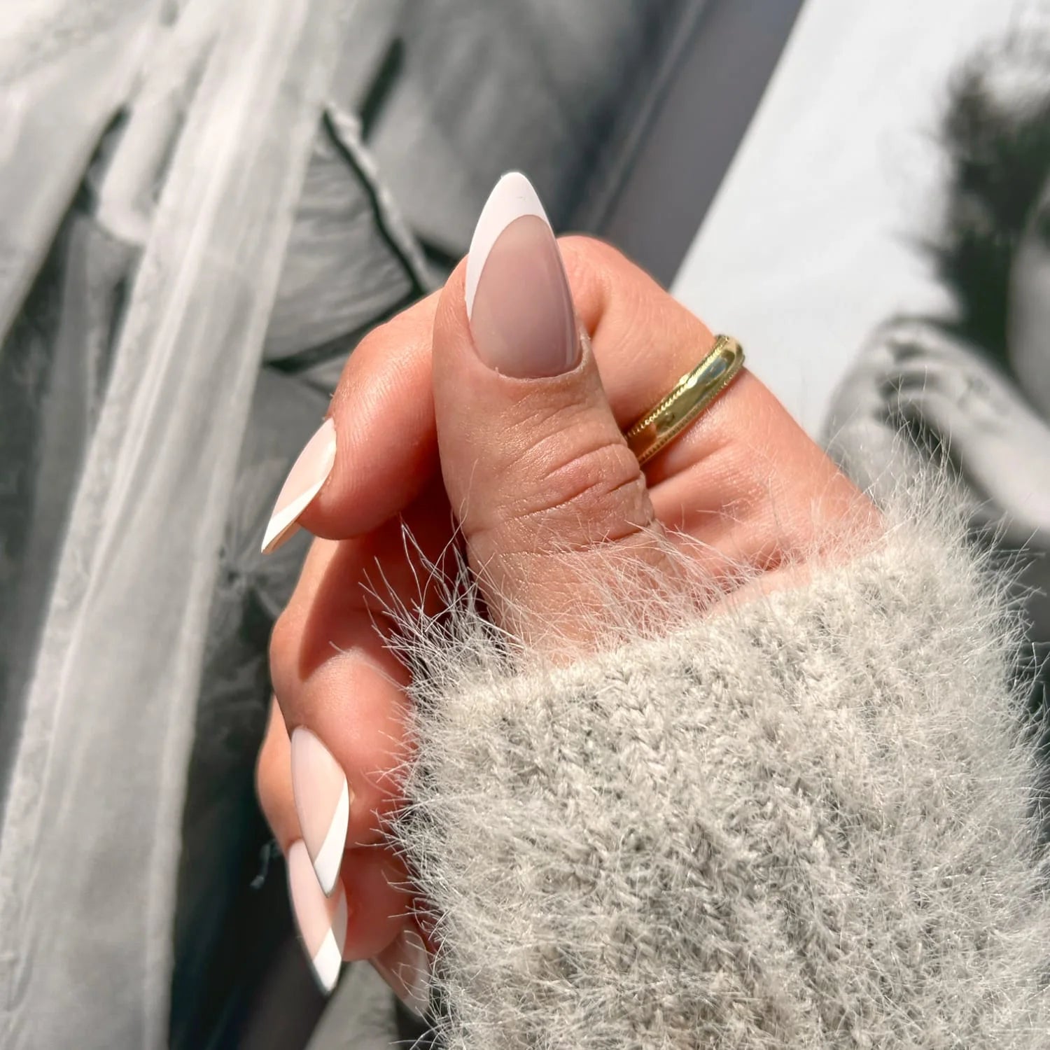 Almond Nail Inspo with French Twist