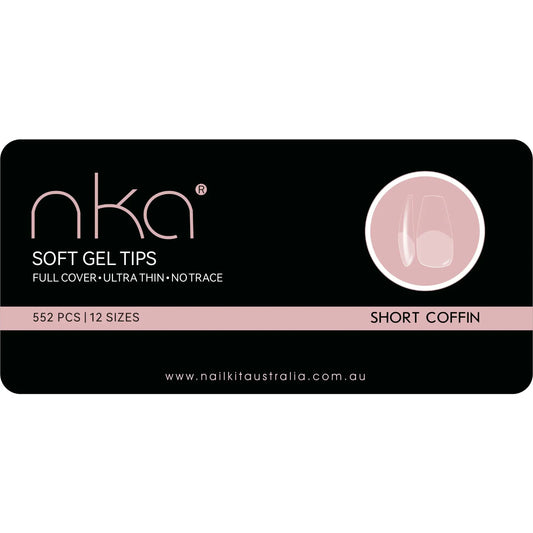 Soft Gel Nail Tips - Short Coffin (552)