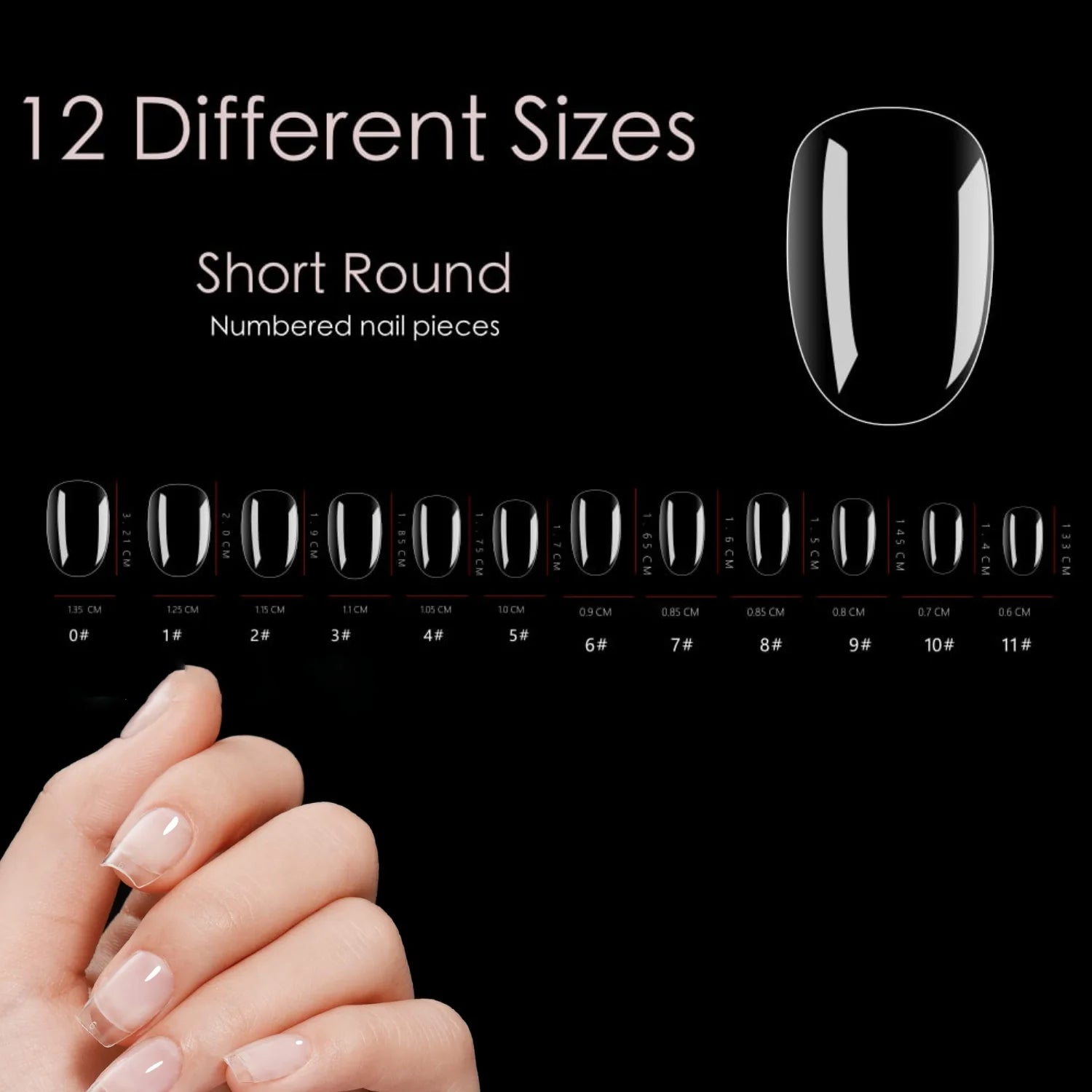 Soft Gel Nail Tips - Short Round (552)